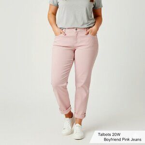 Talbots 20W Pink Boyfriend Jeans Plus Size Stretch Casual